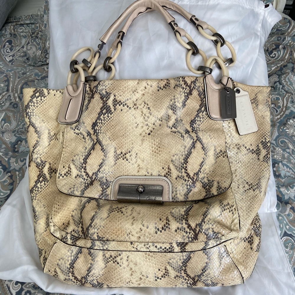 Coach snakeskin shoulder bag